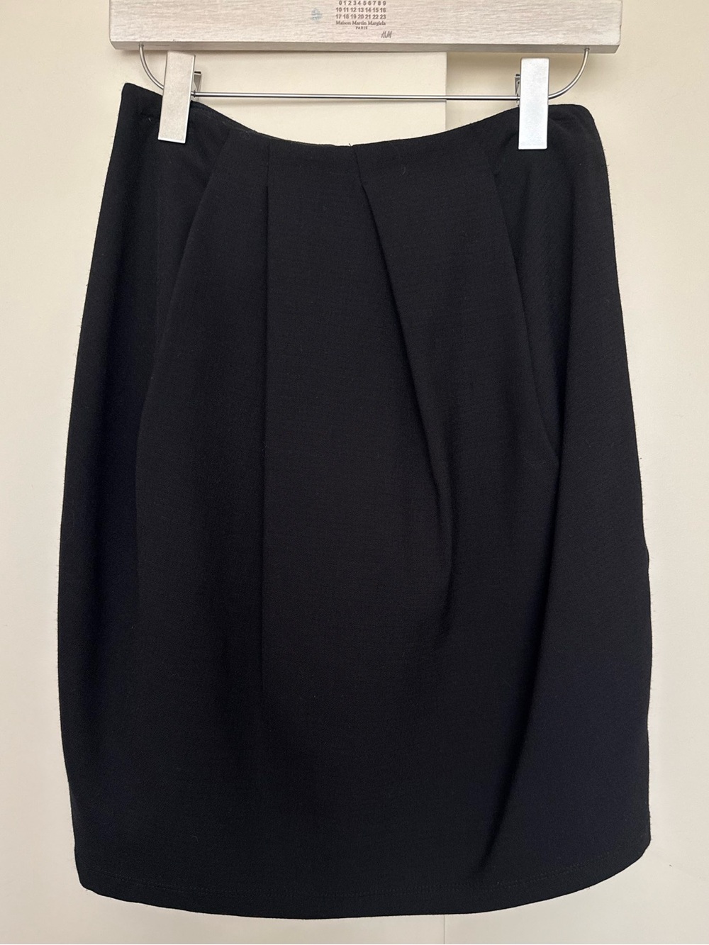 Apiece Apart Black Pleated Cocoon Tulip Pencil Skirt Size 4 S/M